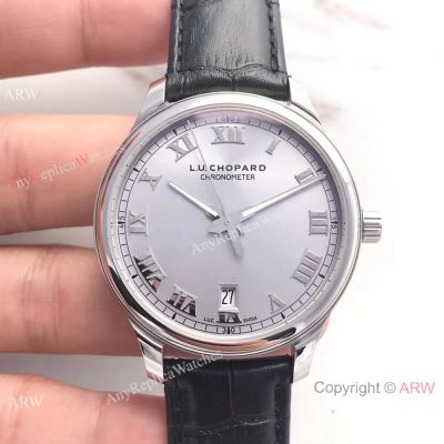 Swiss Classic Chopard L.U.C 9015 Watch SS Gray Roman Markers-Best Replica Chopard Watches